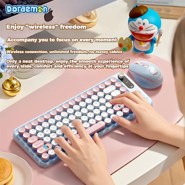DORAEMON J10 MOUSE BLUE PINK 1 doraemon j10 mouse blue pink 43